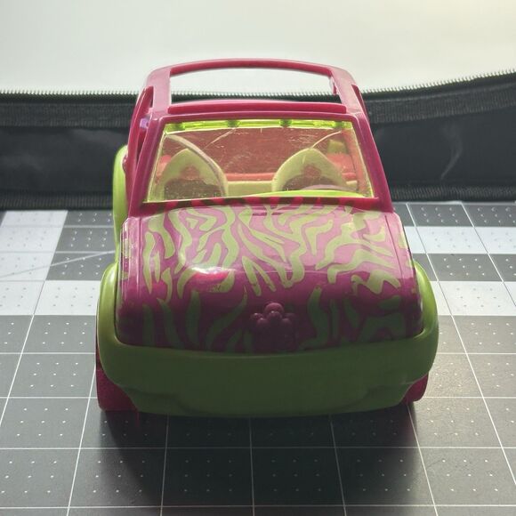 Polly Pocket Goes on a Picnic Pink & Green Zebra Print Toy Vehicle Origin 2001 - Picture 11 of 12